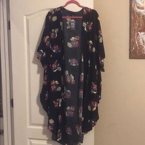 Black Flower Kimono